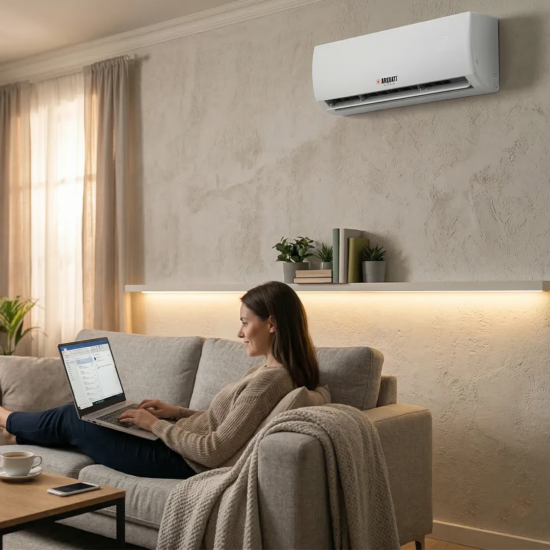 Climatizzatore Arquati installato in un soggiorno